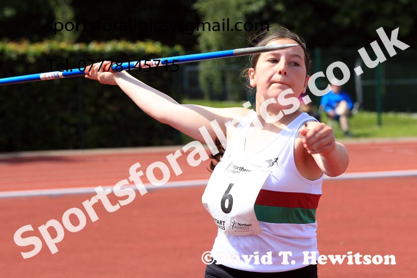 Girls Under-15s Javelin, 2022 Northern Inter Counties U17s and U15s Track and Field, York, Thursday, June 2nd. Photo: David T. Hewitson/Sports for All Pics